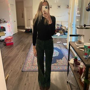 Free People Green Corduroy Jeans